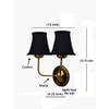 Devansh Dual Gold Metal  Wallmounted Lamp With Cotton Gold Metal  Shade