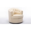 Marius Swivel Solid Wood Round Chair in Cream Colour