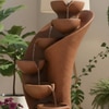 Orange Fiber Glass 7 Stacked Chalice Water Fountain