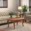 Nitara Oval Solid Wood Coffee Table In Teak Finish