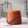 Hoist Collection Pouf With Faux Leather Strap in Tan Color