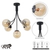 Greenwich 5 Arm Black & Amber Finish Chandelier Light