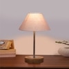 Devansh Grey Cotton Table Lamp With  Natural  Wood Base  & Steel Pipe (10X16.25 Inches)-32