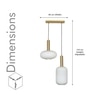 Maloto 2 Light Frosted White Luster And Brass Hanging Pendant Light