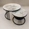 Luxury Modern Marble Finish Nesting Coffee Table Set of 2