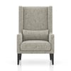 Morgen Solid Wood Lounge Chair in Monochrome Paisley Colour