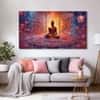 The Castle Decor Lord Buddha Meditation Wall Painting Wooden Framed 27x48 Inch (Style 15)