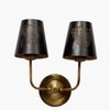 Devansh Metal Electric Wall Light in Gold Colour with Black Shade Count of 2 Lights