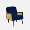 Haden Solid Wood Accent Chair in Navy Blue Colour