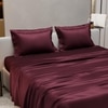 Stoa Paris Double Bedsheet with 2 Pillow Covers sheet with Velvet Wine