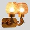 Plantation Dual Light Glass and Metal Wall Light