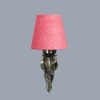 Devansh Metal Electric Wall Light in Antique Gold Colour with Pink Shade Count of 1 Light