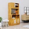 Hexa Red Crockery Unit Multipurpose Wooden Cabinet in Giant Wood Colour