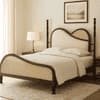 Arch Solid Wood Non Storage Queen Bed in Provincial Teak Finish