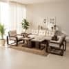 Berlin Solid Wood Sofa Set in Walnut