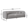 Zenol Boucle Fabric 3 Seater Sofa In Grey