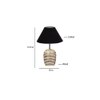 Black cotton with White Brushed Wood Table Lamp