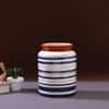 Blue Swatched Cylindrical shaped Ceramic Vase