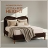 Elaris Curve Comfort King Size Bed Bed in velvet With Engineer Wood Frame & Hydraulic Storage