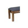 Milford Sheesham Wood Accent 3 Seater Bench In Anchor Grey Fabric