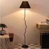 Nola Black Fabric Floor Lamp with Black Iron Base