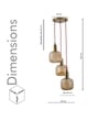DEMARIUS Amber Glass Cluster Round Hanging Pendant