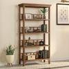 Enid Solid Wood Bookshelf in Amber Walnut Finish