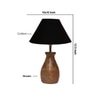 Devansh Black Cotton Table Lamp With  Wood Natural Base (10X12.5 Inches)-26