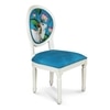 Traditional Indian Pichwai Work Wooden Dining Chair in Blue Colour