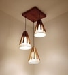 Flue Brown Solid Wood Cluster Hanging Light