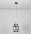 Tindori Clear Crystal With Black Metal Small Hanging Pendant Light