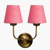 Devansh Metal Electric Wall Light in Gold Colour with Pink Shade Count of 2 Lights