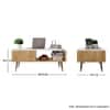 Hexa Engineered Wood Modern Coffee Table With Golden Metal Legs In Giant Wood And Frosty White