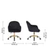 Doe Buck Aurora Modern Black Luxury Velvet Office Chair