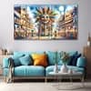The Castle Decor Carnival Art Wall Painting Wooden Framed 27x48 Inch (Style 2)
