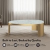 Riva Organic Metal And White Banswara Coffee Table In Brushed Gold Finish