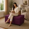 Doe Buck Modern Tufted Storage Ottoman Bench in Purple Colour