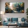 The Castle Decor Nature Wall Painting Wooden Framed 27x48 Inch (Style 3)
