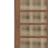Fujiwara 20 Pair Solid Wood and Cane Shoe Cabinet With Drawer In Amber Walnut Finish
