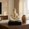 Devotional Divine Serenity Hanuman Statue in White and Gold Colour