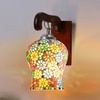 Devansh Solid Wood Electric Wall Light in Brown Colour with Multi Shade Count of 1 Light
