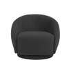 Lorna Swivel Solid Wood Round Chair in Black Colour