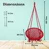 Swingzy Cotton Netted Rope Hanging Swing Chair for Adults and Kids Red