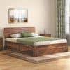 Boston Solid Wood Queen Size Hydraulic Storage Bed In Teak Finish