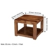 Lisbon Sheesham Wood Contemporary Square Coffee Table In Natural Teak Finish