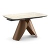 Aeris Ceramic 4 To 6 Seater Extendable Dining Table With 4 Bren Dining Chair (Finish : Rome Travertine, Chair Colour : Ivory)