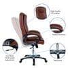 Pleash High Back Executive Chair in Ten Brown Colour