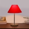 Devansh Red Cotton Table Lamp With  Natural  Wood Base  & Steel Pipe (10X16.25 Inches)-29