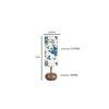 Susan Multicolour Fabric Shade Table Lamp with Natural Wooden Base