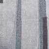 Handmade Round Wool Silk Rug Modern Abstract Grey 8 Feet Carpet